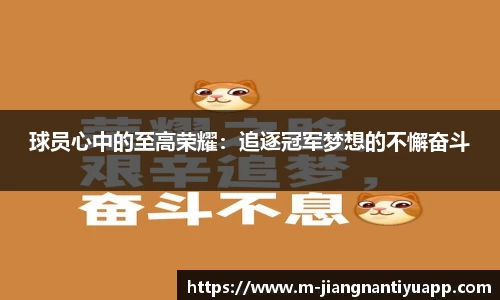 球员心中的至高荣耀：追逐冠军梦想的不懈奋斗